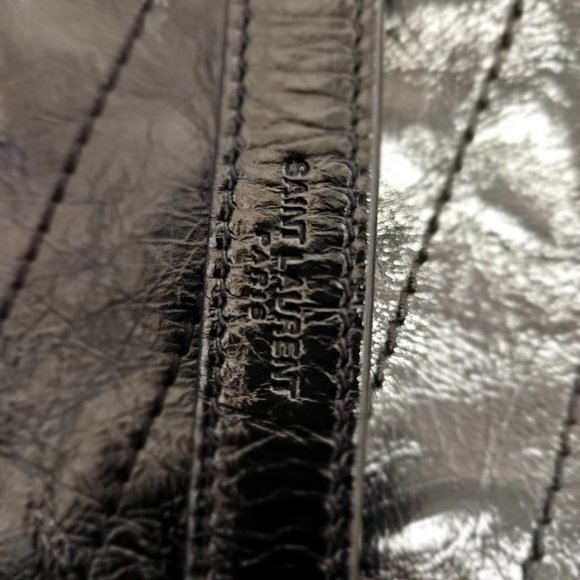 YSL Niki Large Crinkled Calf Shopper Tote Bag- Almost NEW w/ black on black HW - Picture 14 of 17